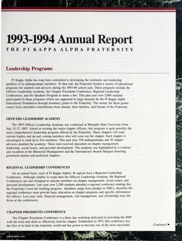 1993-1994 Annual Report: Leadership Programs